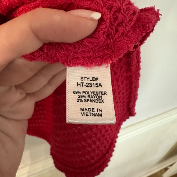 Zenana Women’s Crewneck Short Sleeve Dark Pink Knit Sweater Top Sz S/M GUC - Picture 4 of 7